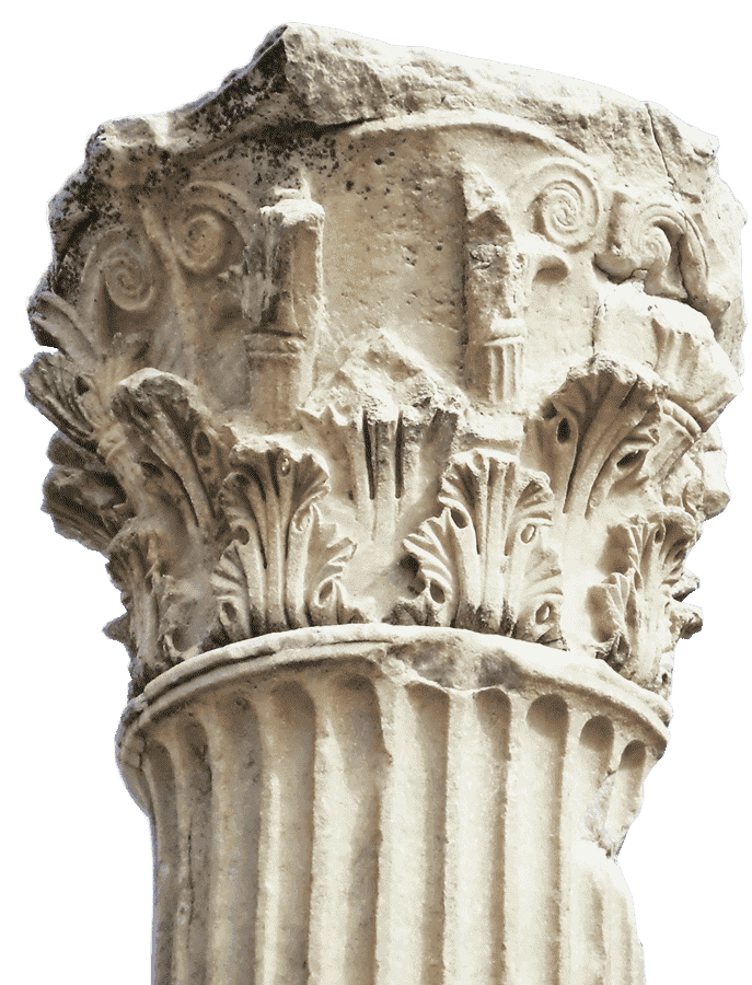 colonne ornements pierre détourée